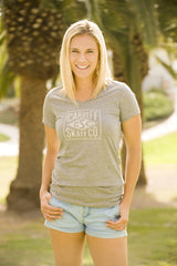 Women's V-Neck Tee - Heather Nickel