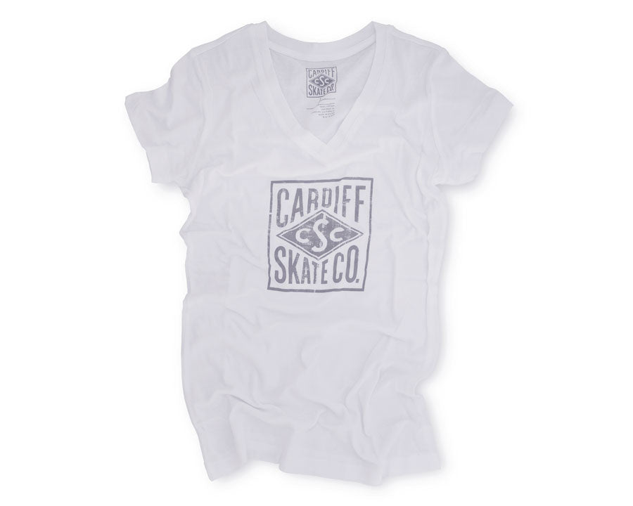Junior's V-Neck Tee - White