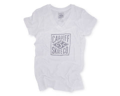 Junior's V-Neck Tee - White